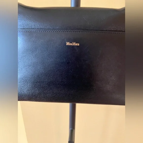 MaxMara Shoulder Bag Napa Leather Animal Print Black Small - Picture 10 of 16